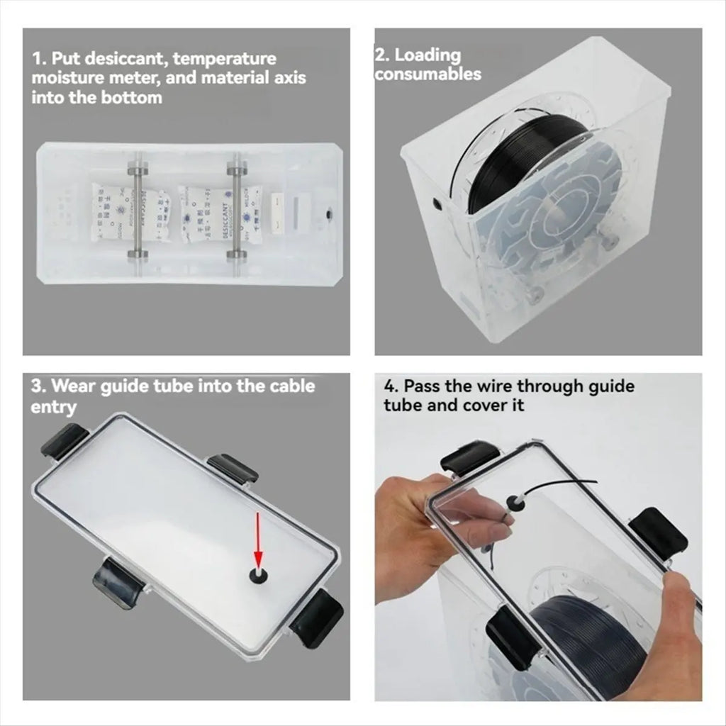 ✤3D Printer Filament Dry Box Storage Hot-Air Heating Storage Printing Material Box Holder Moisture-Resistant for All FDM