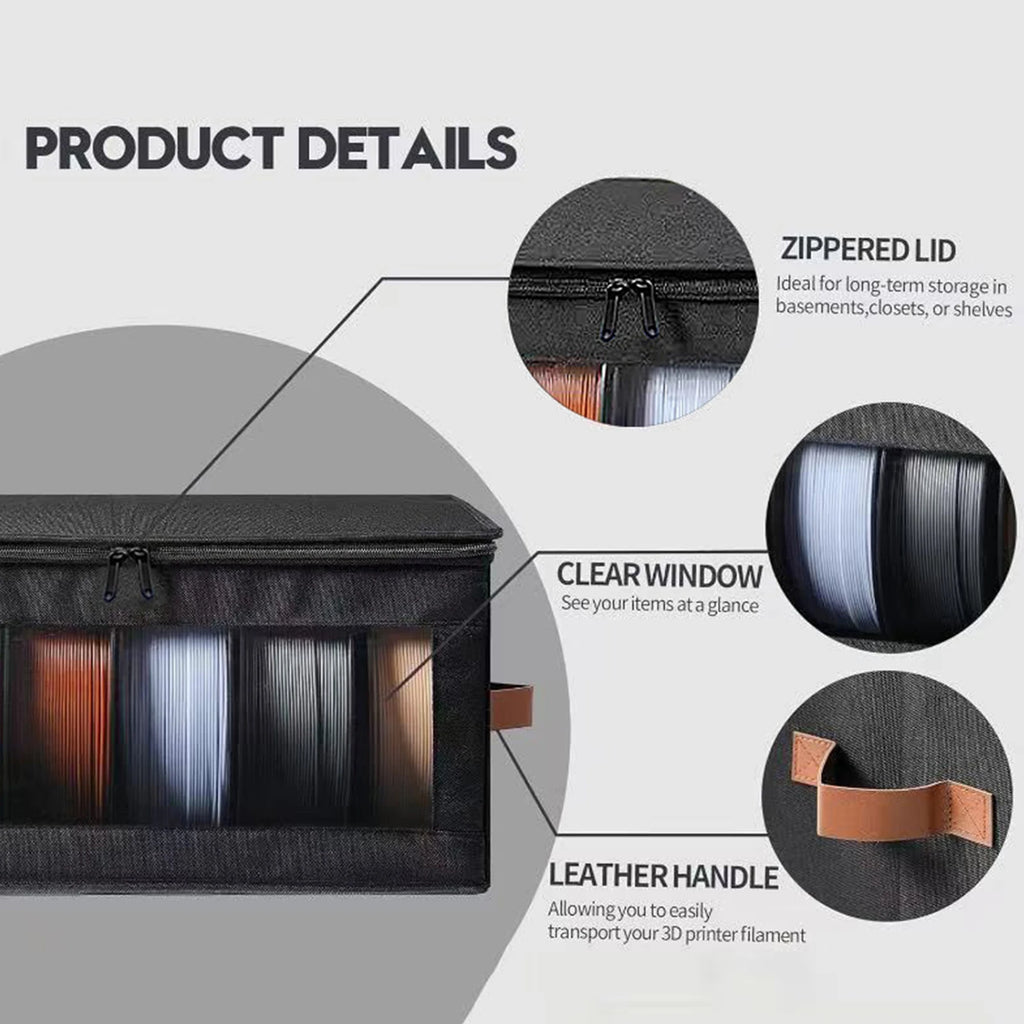 3D Filament Dryer with Desiccants Filament Rack and Organizer Box 4 Spools 1KG for 3D Printing Enthusiasts Home Studio Workshop
