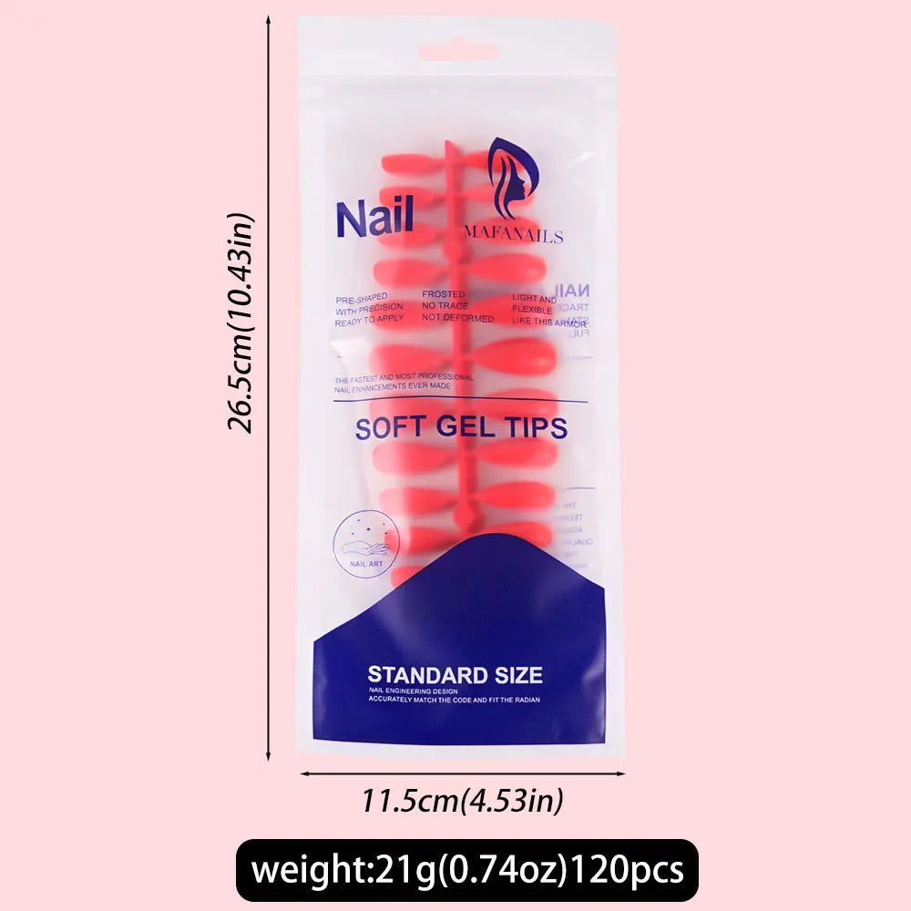 120Pcs Glossy White Almond Press on Nails Medium Full Cover False Nail Tips for Women Elegant Nail Art Extension Fake Fingertip