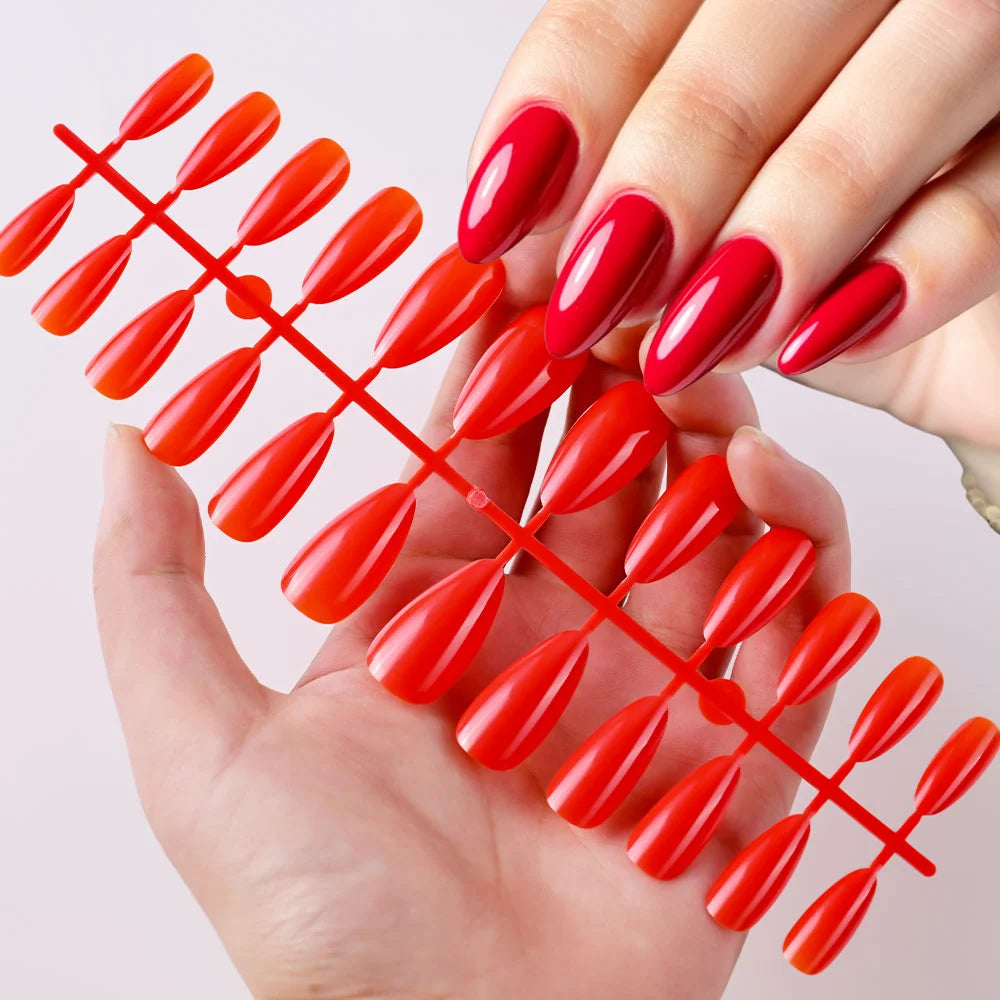 120Pcs Glossy White Almond Press on Nails Medium Full Cover False Nail Tips for Women Elegant Nail Art Extension Fake Fingertip