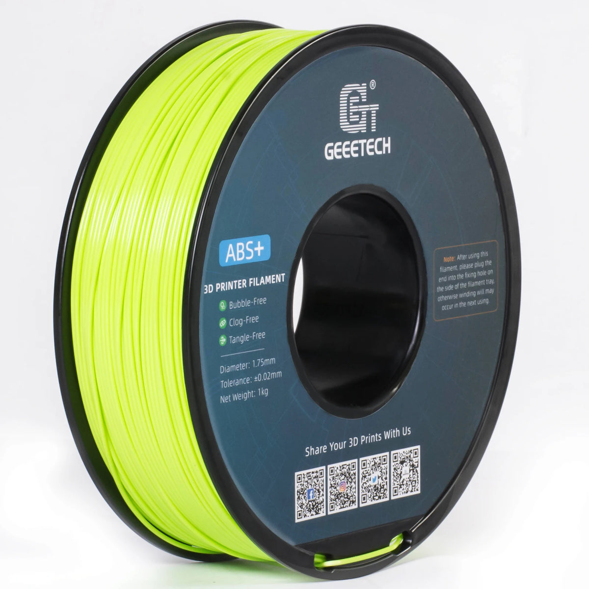Geeetech ABS+ 3D Filament 1.75mm 1KG Plastic 3D Printer Material, Tangle-Free, Non-Toxic, Vacuum Packaging White Blac Redk BLue