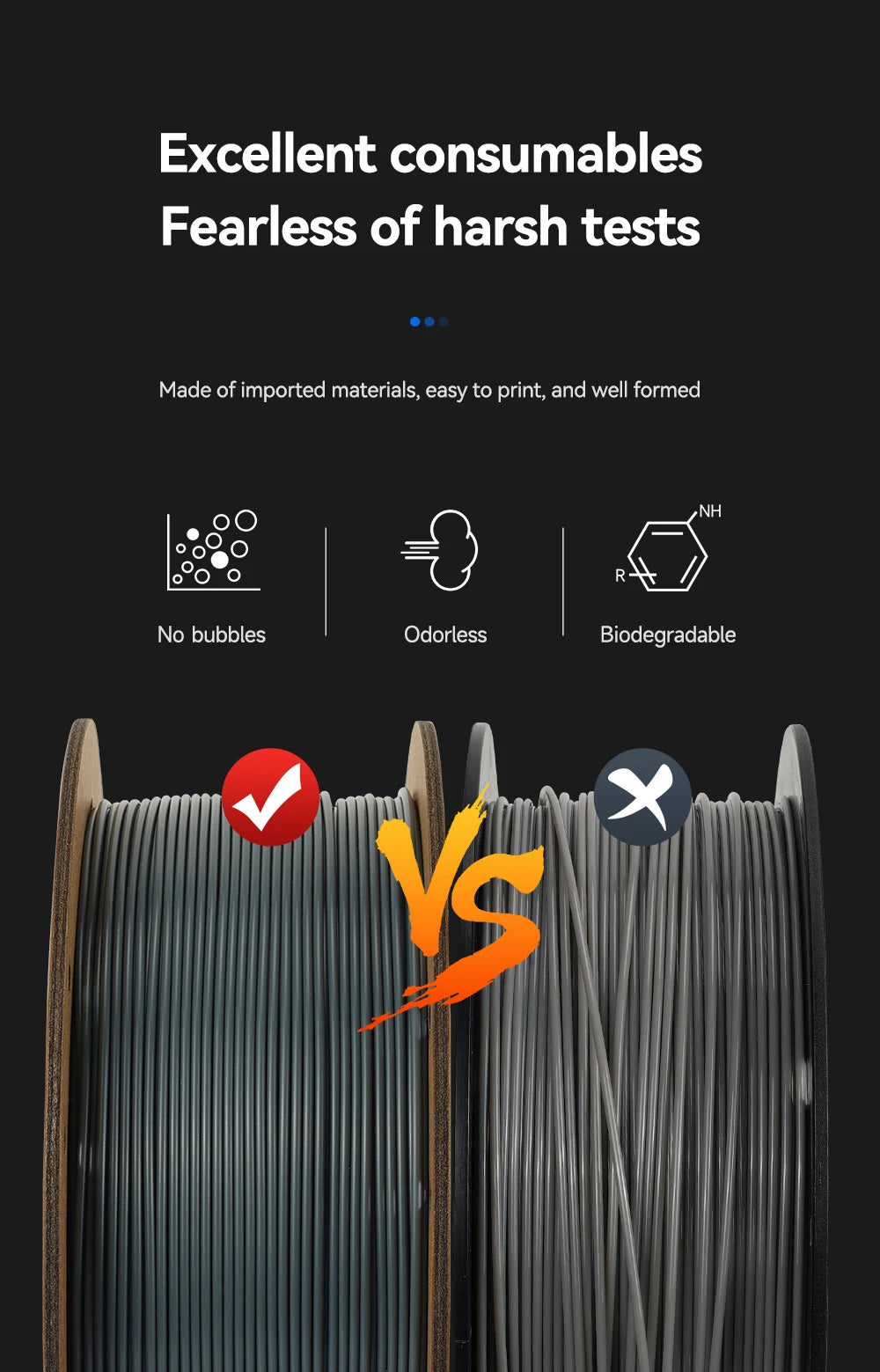 KINGROON PLA Filament 1.75mm 3D Printer Filament 5/10Rolls 3D Printing Plastic Material 100% No Bubble for FDM 3D Printer MIX