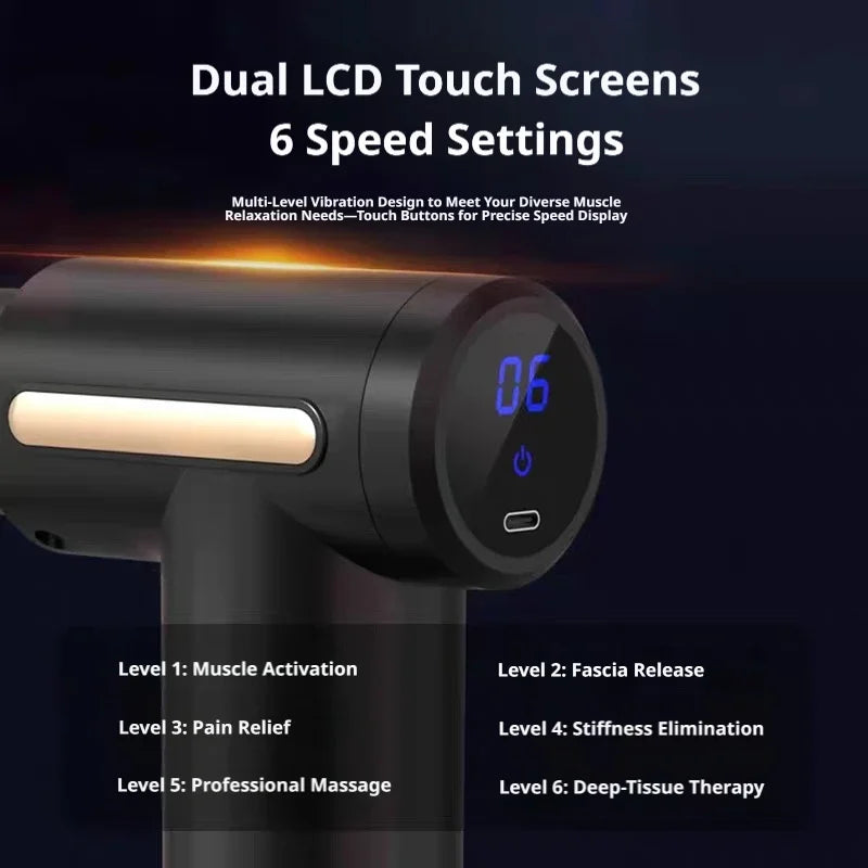 Mini Electric Fascia Gun, Portable Handheld Muscle Relaxer, 6-speed Massage Gun for Full Body Massage and Soreness Relief
