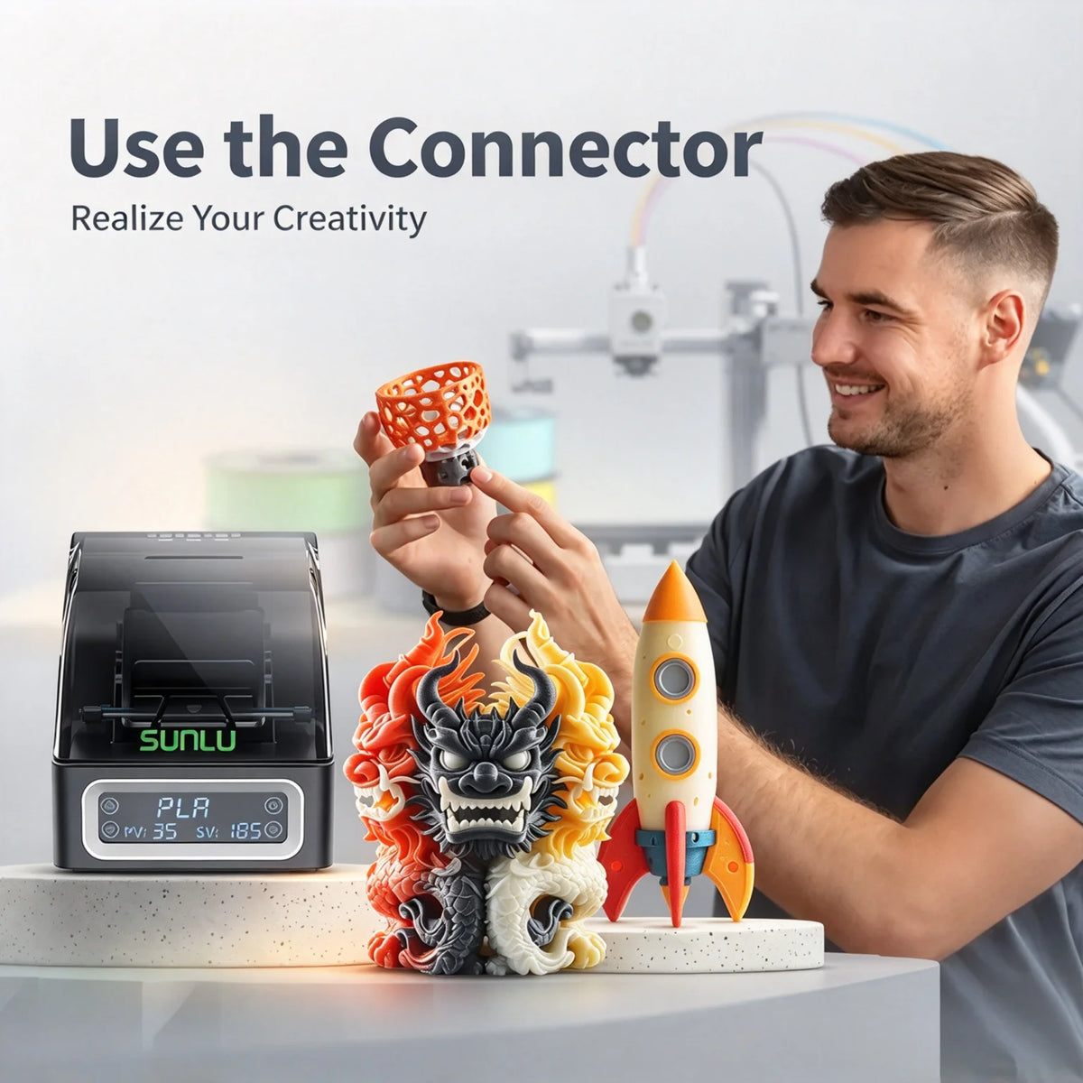 for SUNLU Filament Connector FC01, Fusion Splicer, Weldable to 1.75mm PLA, ABS, PETG, PCL, PA and PC Filament 3D Printer Parts