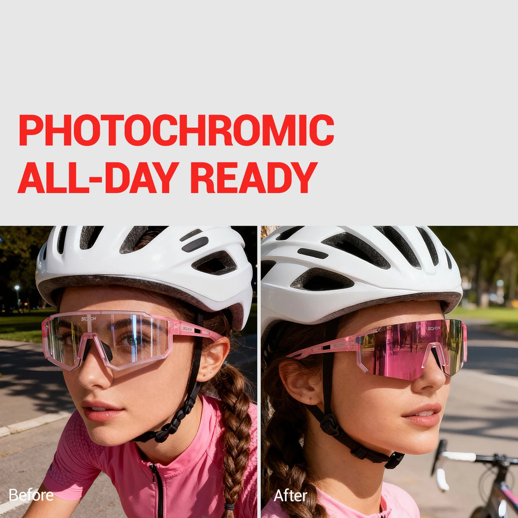 SCVCN Sweet Pink Bike Cycling Glasses Bicycle Photo Accessories Golf Eyepieces Camping Sunglasses UV400 Outdoor Sports Equipment