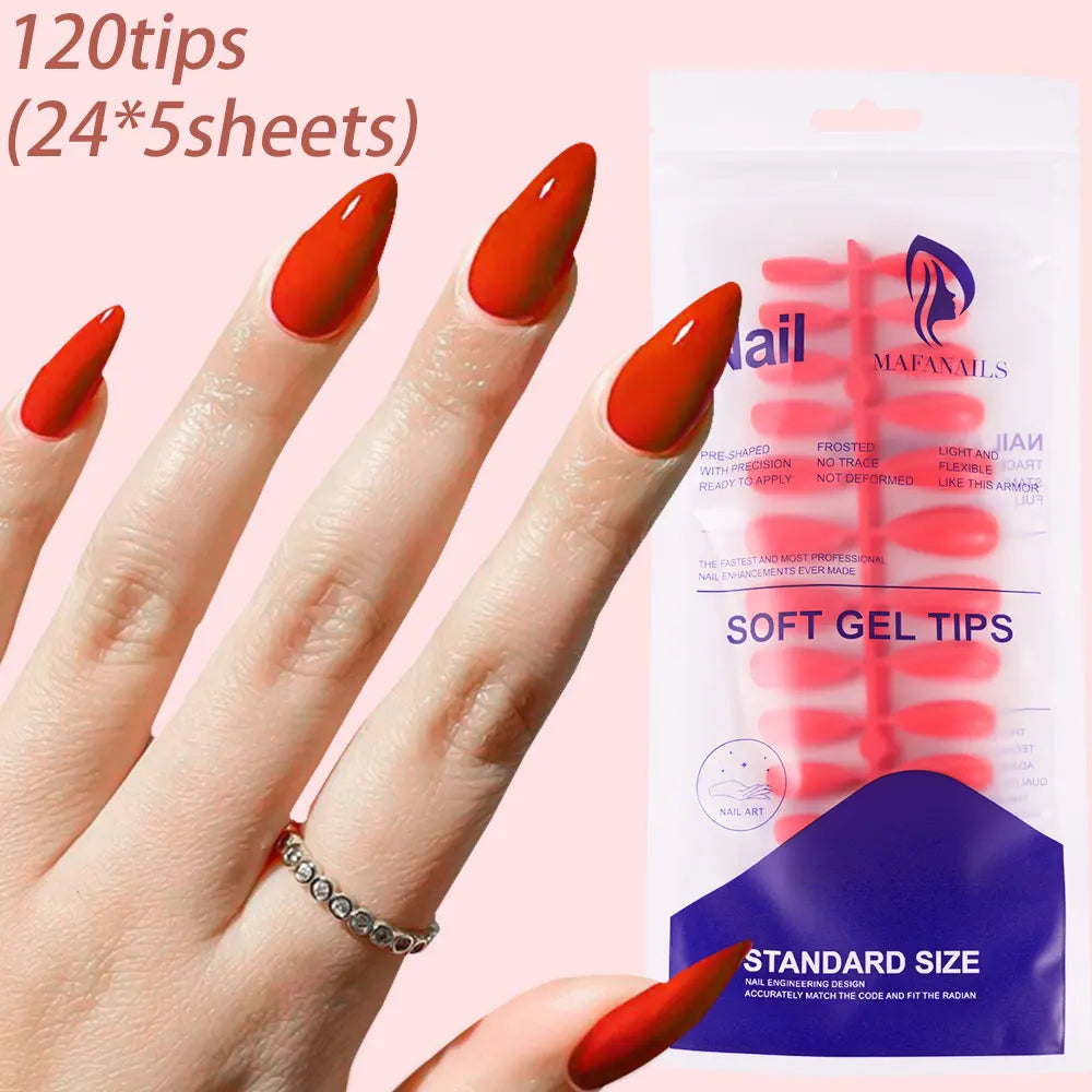 120Pcs Glossy White Almond Press on Nails Medium Full Cover False Nail Tips for Women Elegant Nail Art Extension Fake Fingertip