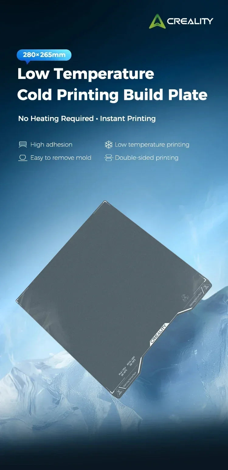 Creality Hi Build Plate Low Temperature Cold Printing  High Adhesion Double-Sided Printing Plate for 3D Printer Parts 280*265mm