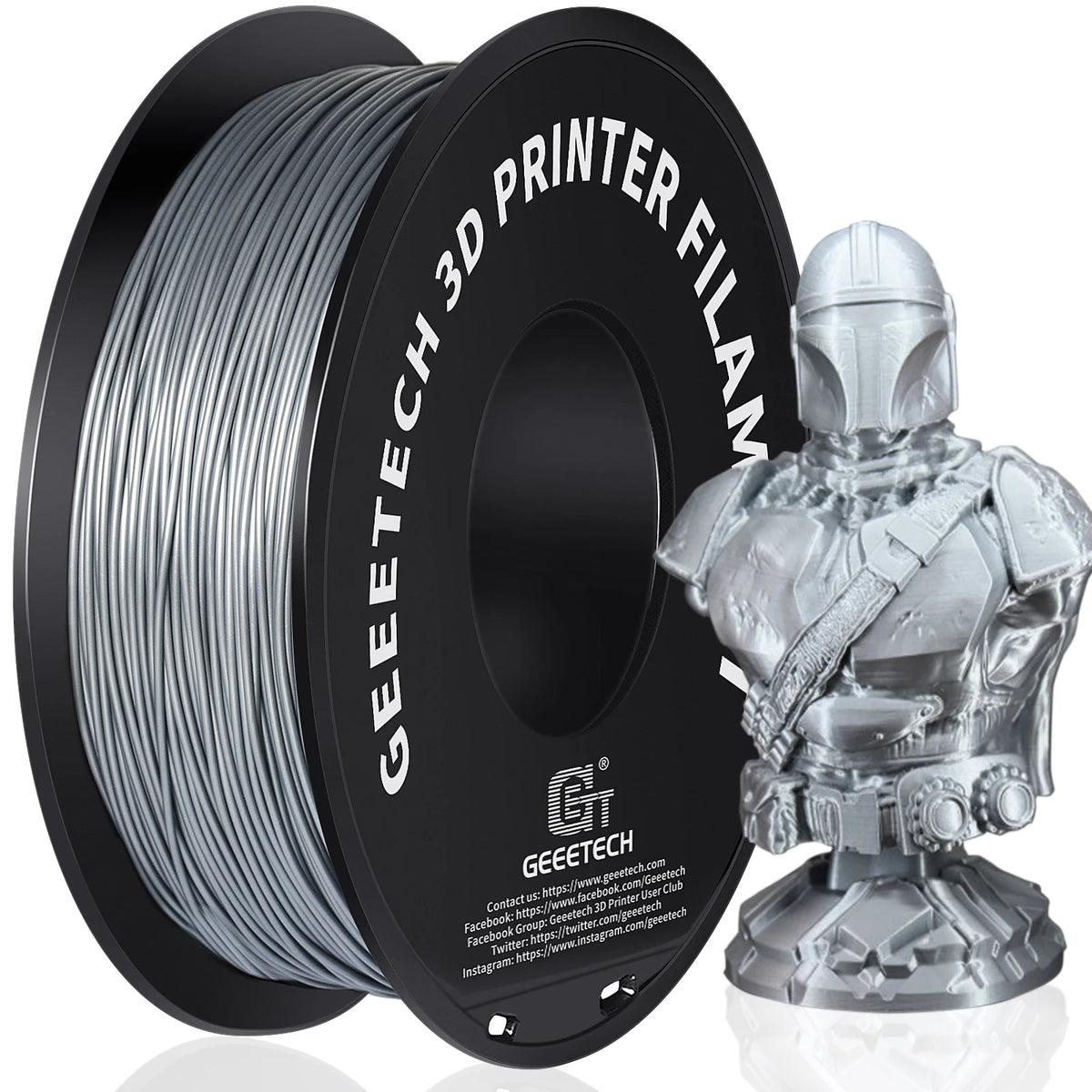 Geeetech Standard PLA Filament 1kg 1.75mm 3D Printer Plastic Material, Accuracy 0.03mm, Multiple Colour, Fit Most FDM Printer