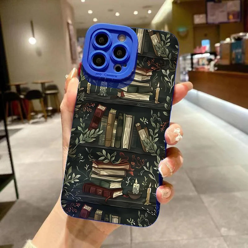 Creative Beautiful Book Pattern Phone Case For iPhone 11 12 13 14 15 16 17 Air 18 Pro Max 16E 7 8 Plus X XR XS Shockproof Cover