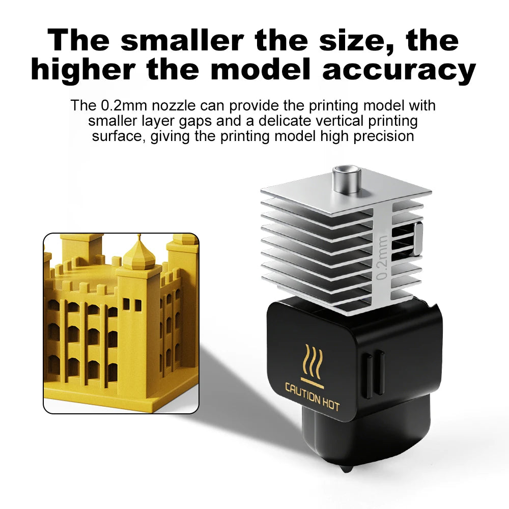 3D Printing Accessories A1/A1 Mini Integrated Nozzle Hotend Kit Stainless Steel 0.2/0.4/0.6/0.8mm For Bambu Lab A1/A1 Mini