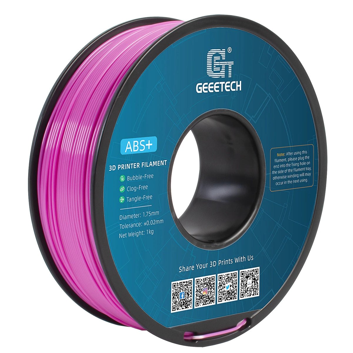 Geeetech ABS+ 3D Filament 1.75mm 1KG Plastic 3D Printer Material, Tangle-Free, Non-Toxic, Vacuum Packaging White Blac Redk BLue