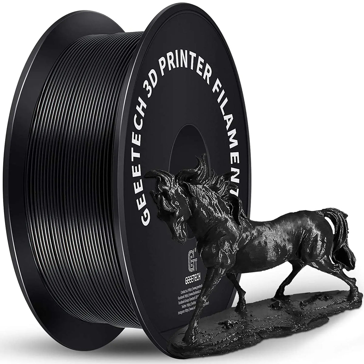 Geeetech 3D Printer Filament Pure PLA PETG Plastic 1.75mm, 1KG (2.2LBS), Tangle-Free, 3D Printing Materials, Vacuum Packaging