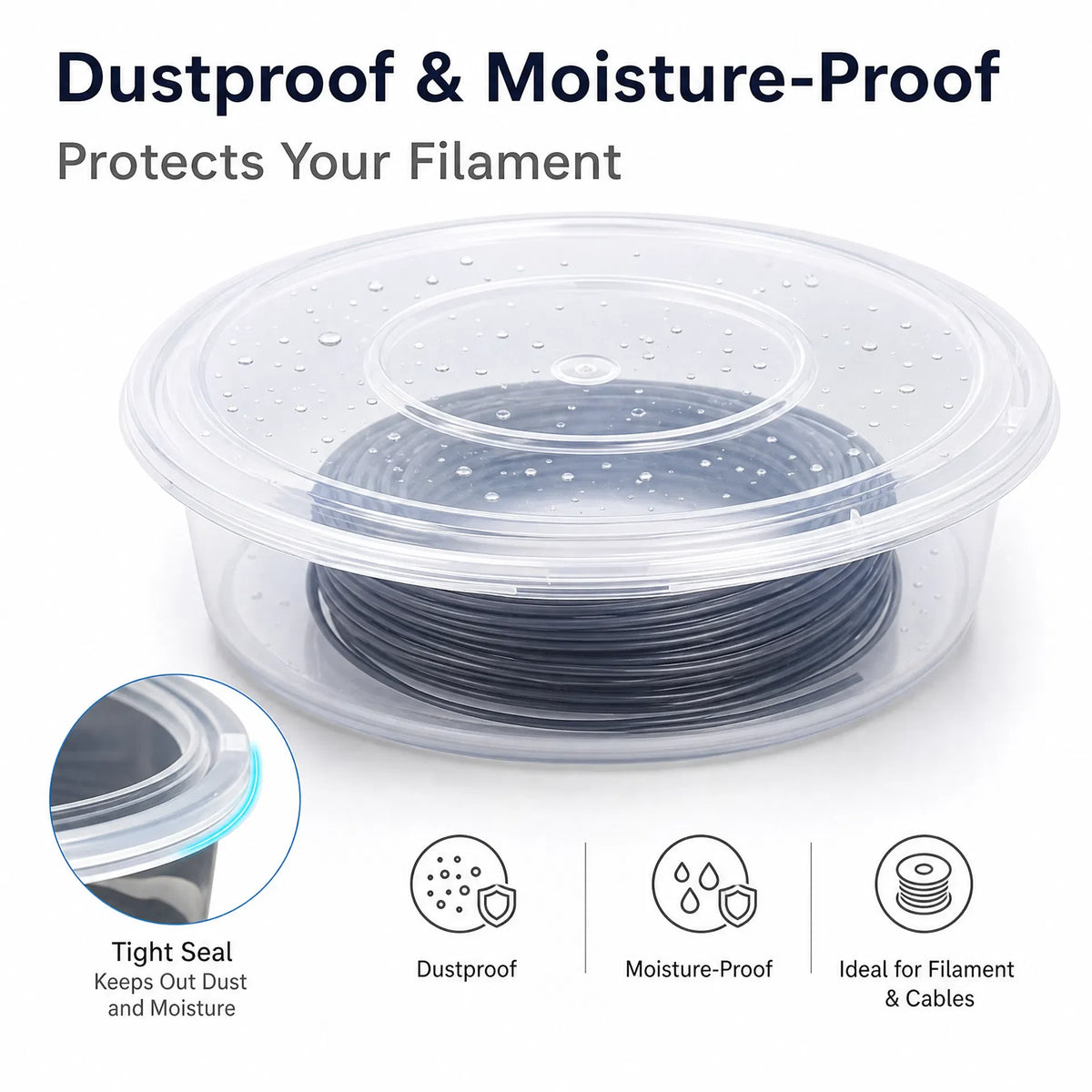 3D Filament Storage Box 10 Pack Transparent Stackable Dust Proof Moisture Proof Cases for 3D Printing Hobby Storage