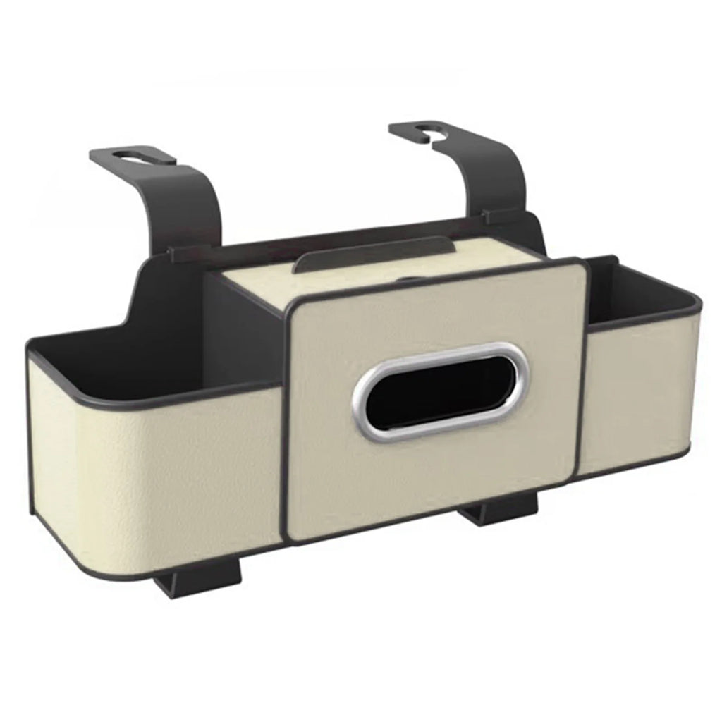 Car Seat Organizer with Tissue Box & 2 Cup Holder Car Backseat Hanging Storage Box for Snacks/Drinks Universal Stowing Tidying