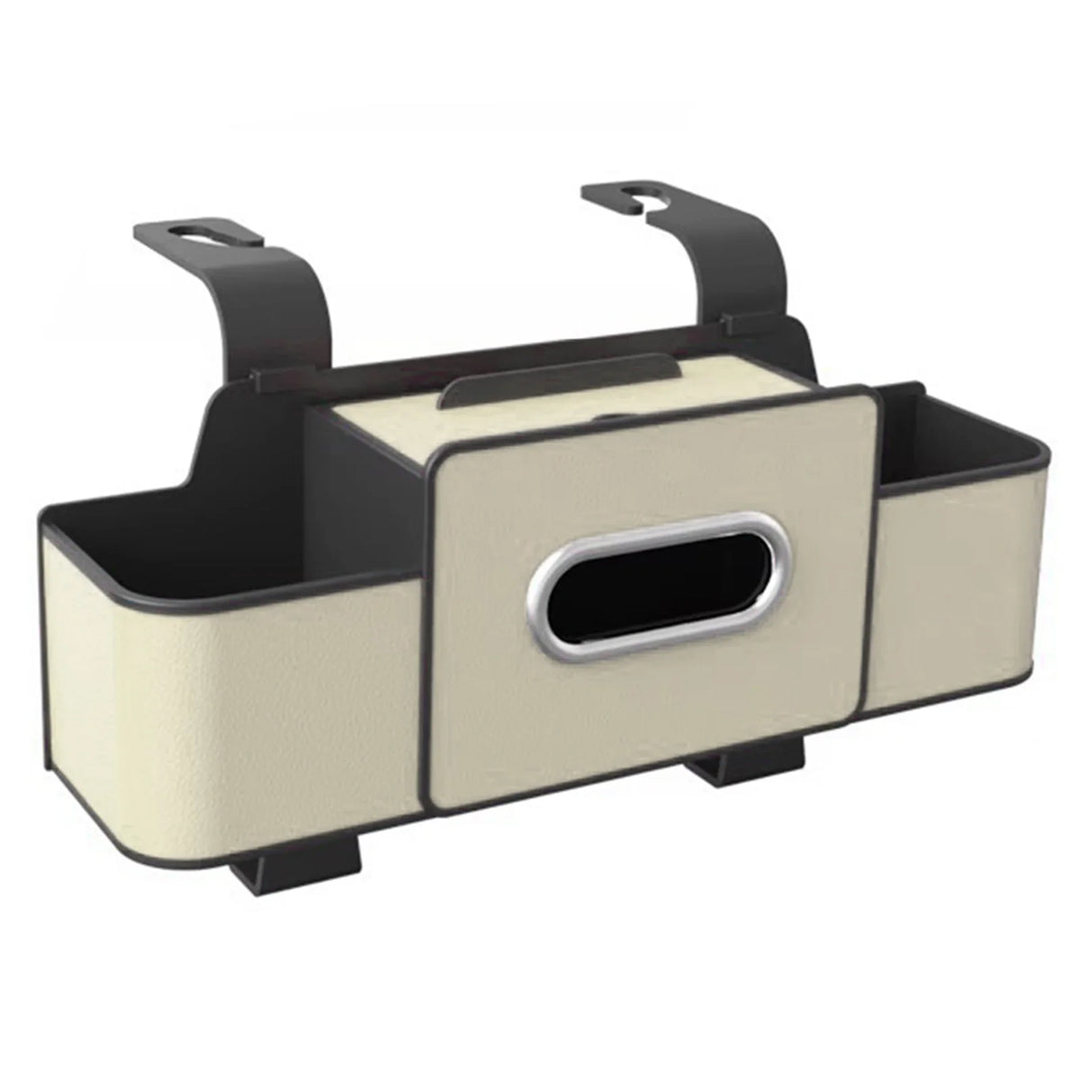 Car Seat Organizer with Tissue Box & 2 Cup Holder Car Backseat Hanging Storage Box for Snacks/Drinks Universal Stowing Tidying