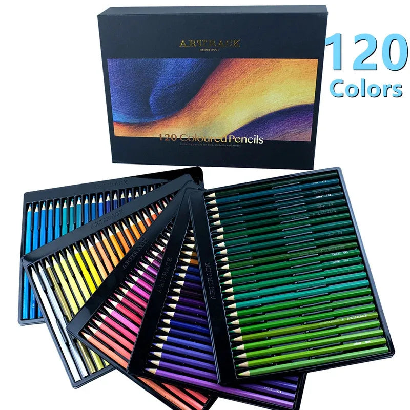 Oily Colored Pencils Set (12 Colors) - Hexagon Wooden Handle, Perfect for Painting, Sketching, Art Design & Student Use
