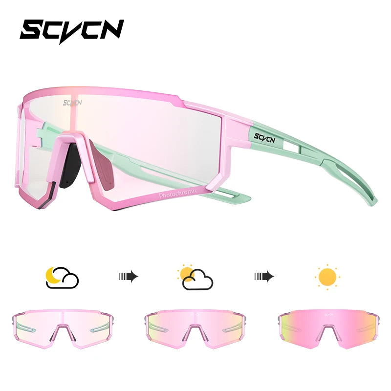 SCVCN Sweet Pink Bike Cycling Glasses Bicycle Photo Accessories Golf Eyepieces Camping Sunglasses UV400 Outdoor Sports Equipment