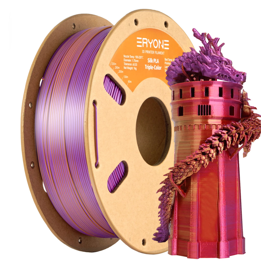 NEW ERYONE 1KG/3KG/10KG Promotion Tri- Color Silk PLA Filament For 3D Printing 1.75mm Filament High Quality Free Fast Shipping