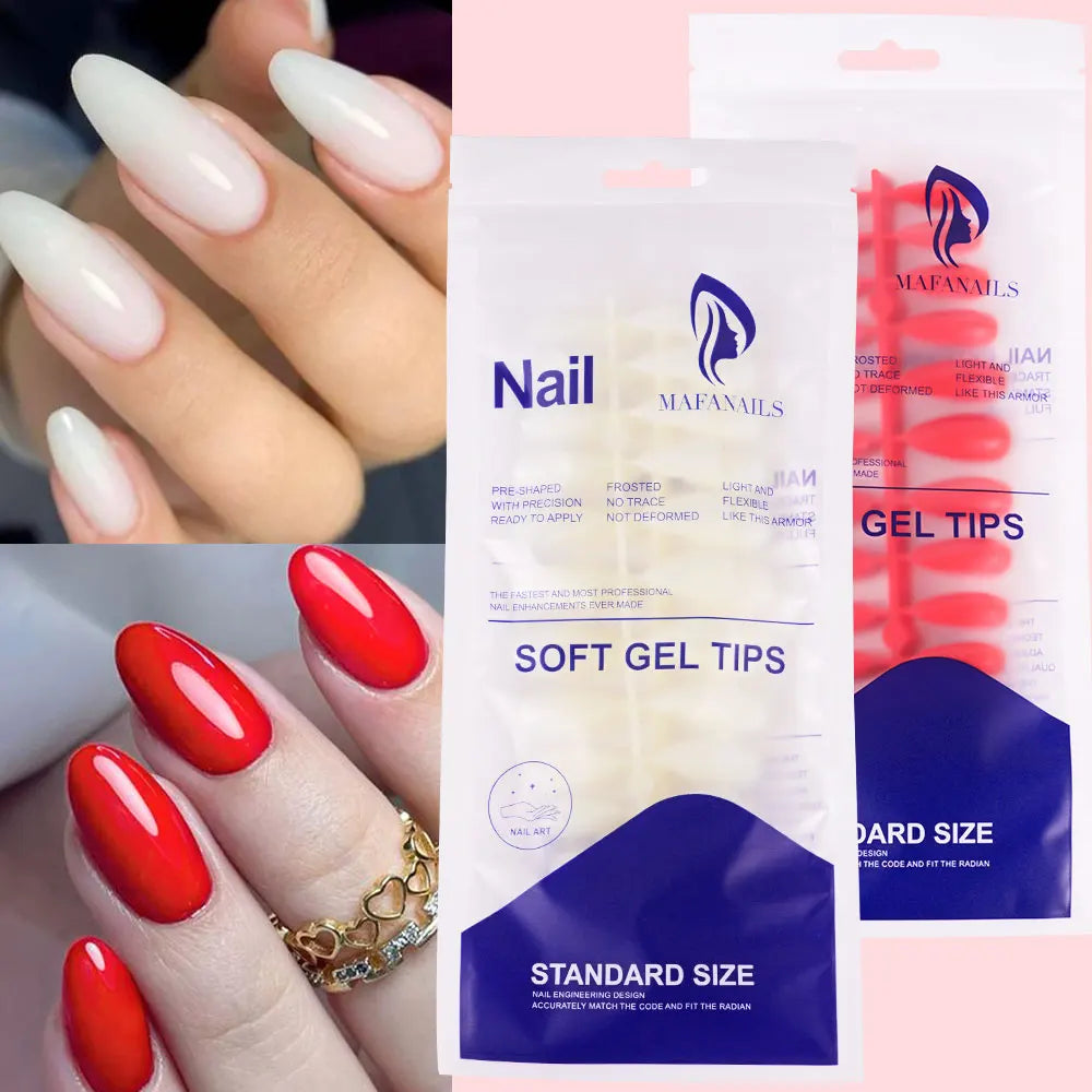 120Pcs Glossy White Almond Press on Nails Medium Full Cover False Nail Tips for Women Elegant Nail Art Extension Fake Fingertip