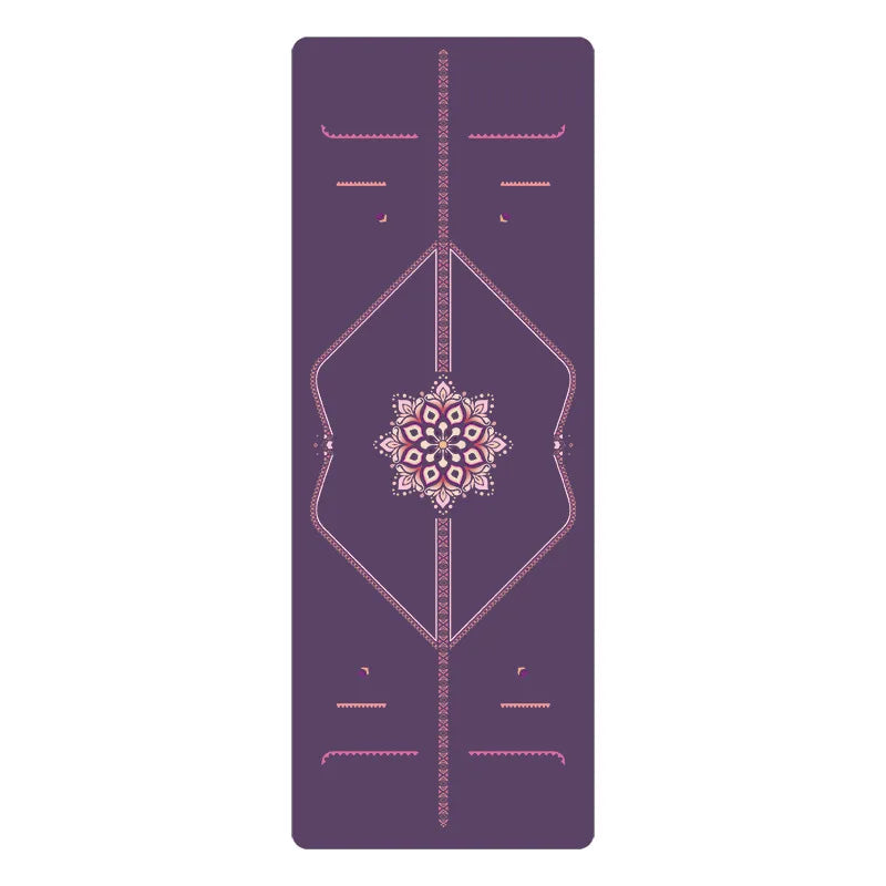 Lezyan Newest Non-slip PU Natural Rubber Yoga Mat Thick Sweat Absorption Grip Exercise Shock Absorption Workout Fitness Gym