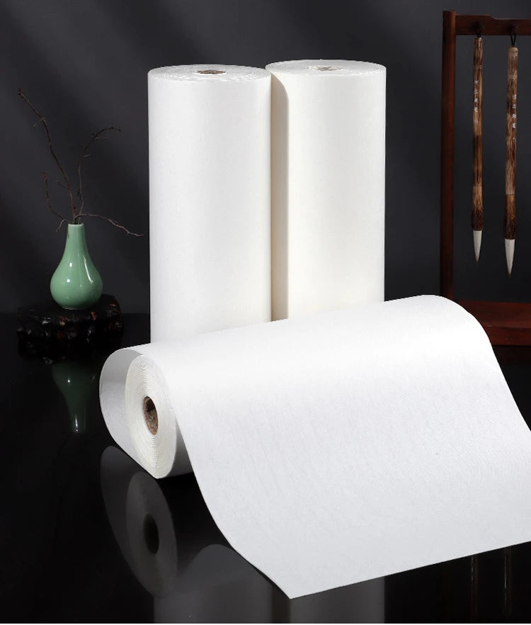 Long Rolling Thicken Rice Paper Raw Half-ripe Xuan paper Calligraphy Chinese Painting Creation Practice Papier White Rijstpapier