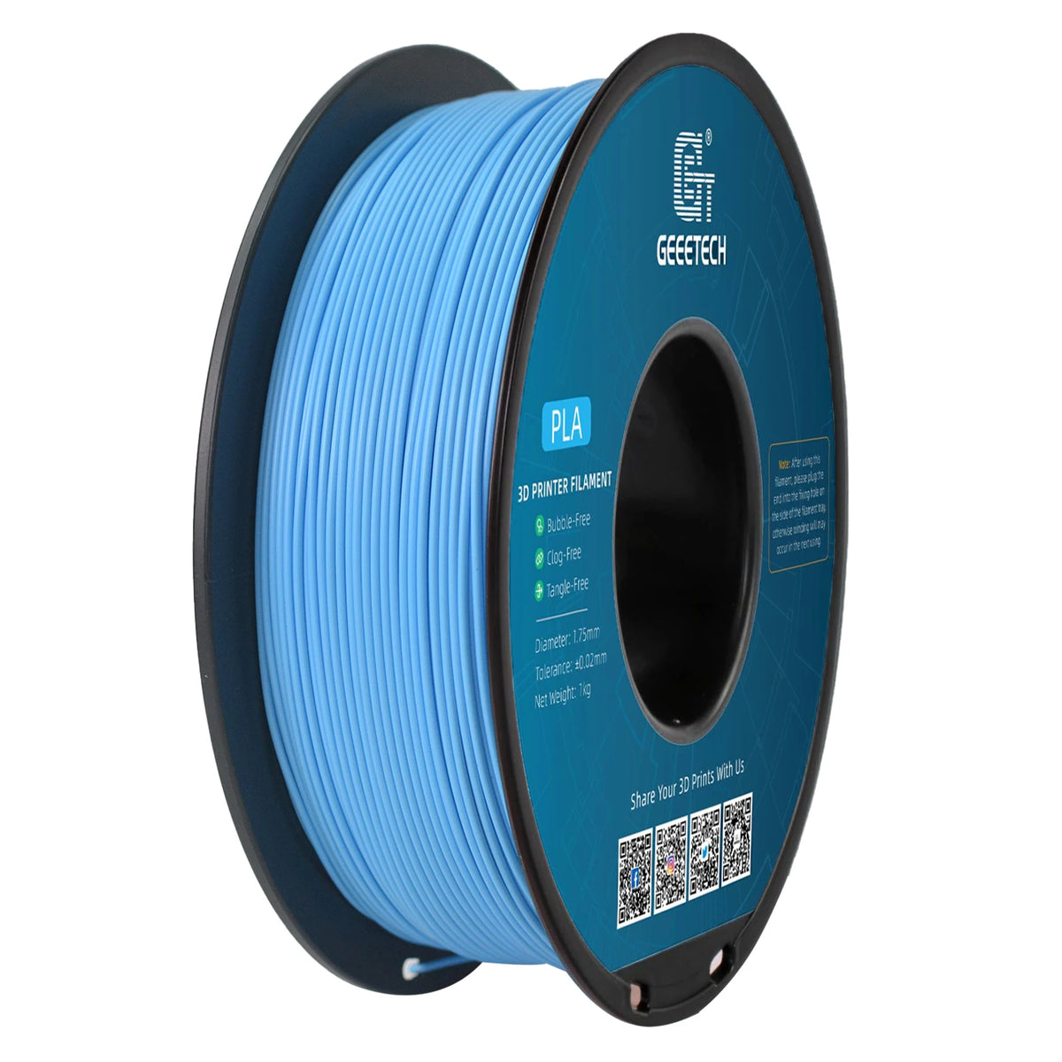 Geeetech Standard PLA Filament 1kg 1.75mm 3D Printer Plastic Material, Accuracy 0.03mm, Fit Most FDM Printer