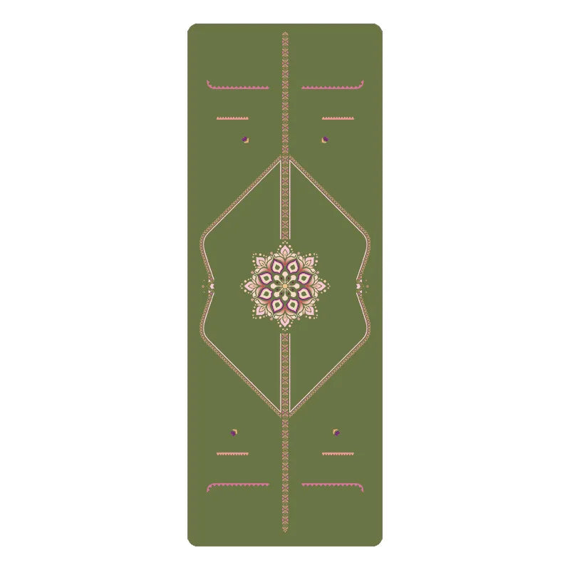 Lezyan Newest Non-slip PU Natural Rubber Yoga Mat Thick Sweat Absorption Grip Exercise Shock Absorption Workout Fitness Gym