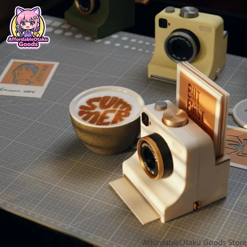 3D Printed Camera Shaped Coffee Latte Art Stencil V2 New Version 30 Printing Stencil Cards Home Barista Tool DIY Coffee Kit Cafe