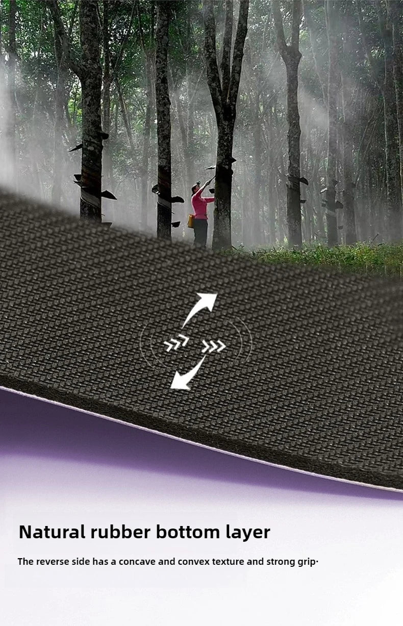 Lezyan Newest Non-slip PU Natural Rubber Yoga Mat Thick Sweat Absorption Grip Exercise Shock Absorption Workout Fitness Gym