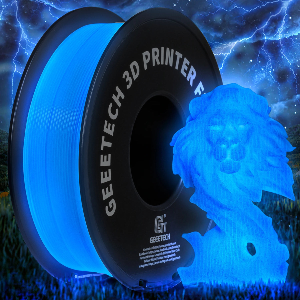 GEEETECH Luminous PLA Filament for 3D Printer 1.75mm 1kg Glow in the Dark Plastic PLA 3D Printing Materials Wholesale