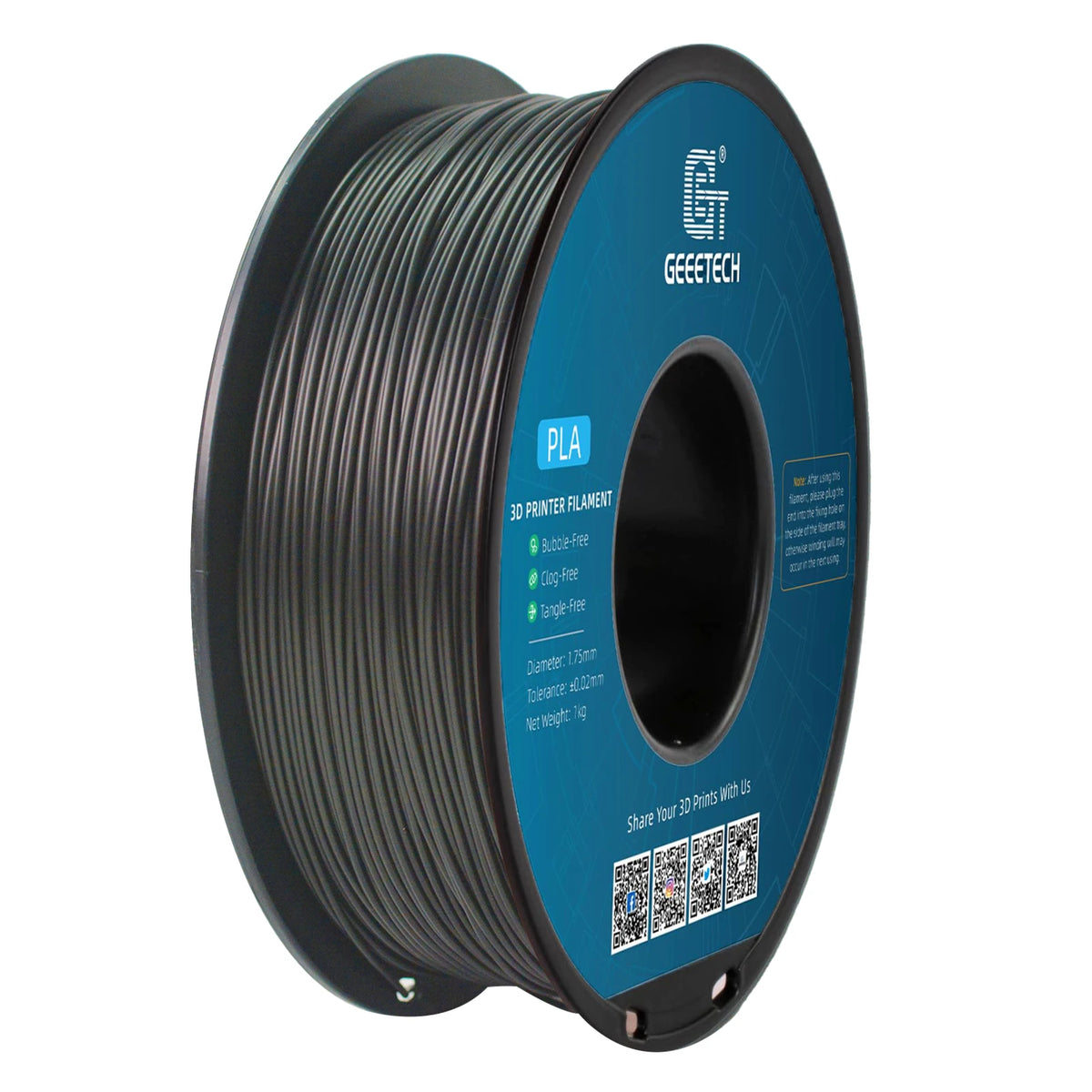 GEEETECH 3D Printing Materials Filament PLA For FDM 3D Printer Pure pla 1 kg (2.2lbs) Vacuum Packaging 1.75mm +-0.03mm