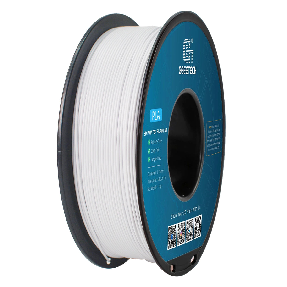 GEEETECH 3D Printing Materials Filament PLA For FDM 3D Printer Pure pla 1 kg (2.2lbs) Vacuum Packaging 1.75mm +-0.03mm