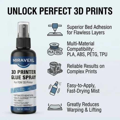 3D Printer Anti-Warp Spray, High Adhesion Model Fixing Spray, Easy Peeling No Residue, Suitable For PLA ABS Resin Printing