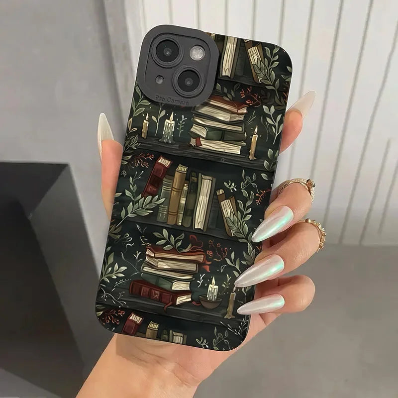 Creative Beautiful Book Pattern Phone Case For iPhone 11 12 13 14 15 16 17 Air 18 Pro Max 16E 7 8 Plus X XR XS Shockproof Cover