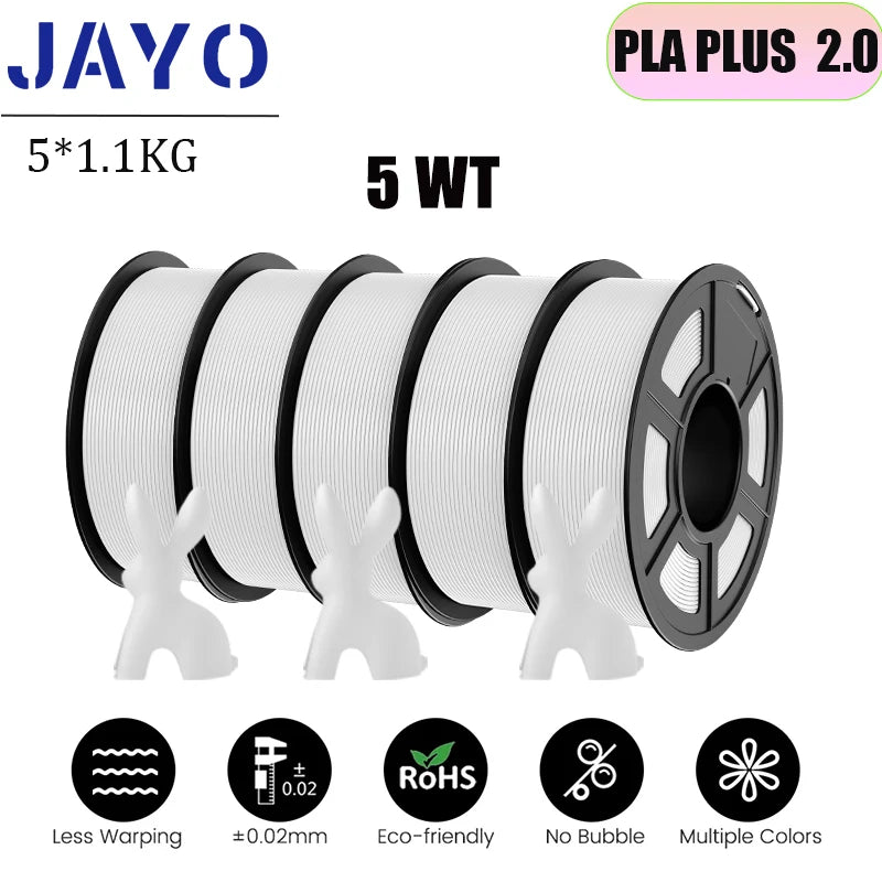 JAYO 5Rolls PLA/PLA Plus/petg/ABS/TPU/PLA meta/PLAYG/HS-PLA 3D Printer Filament 1.75mm FDM 3D Printer Materials for 3D Printer