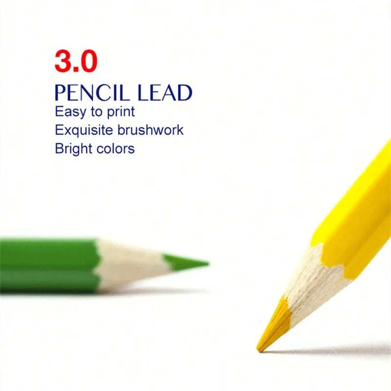 Oily Colored Pencils Set (12 Colors) - Hexagon Wooden Handle, Perfect for Painting, Sketching, Art Design & Student Use