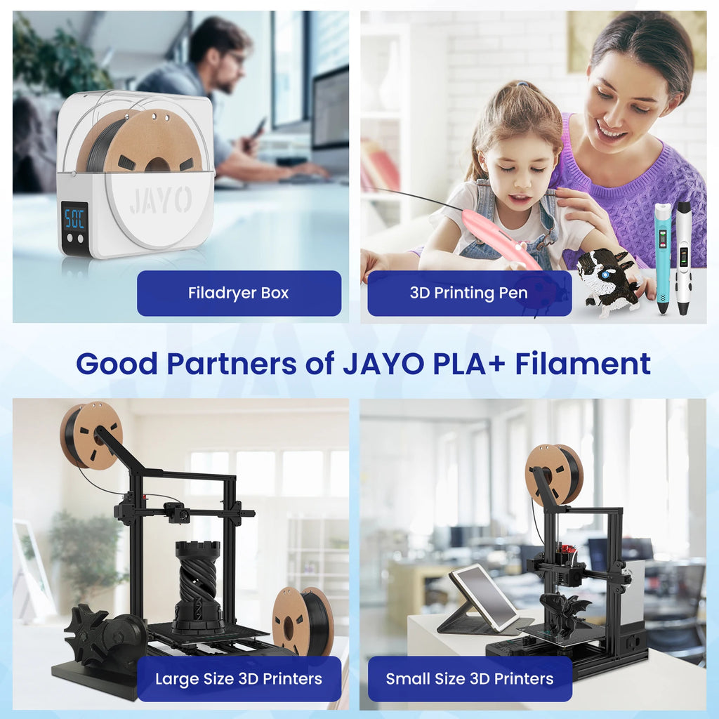 JAYO 3D Printer PLA/PETG/PLA PLUS /PLA META /SILK/ASB Filament  1.75mm 2Roll 1.1KG/0.65KG 3D Printer Filament for 3D Printer