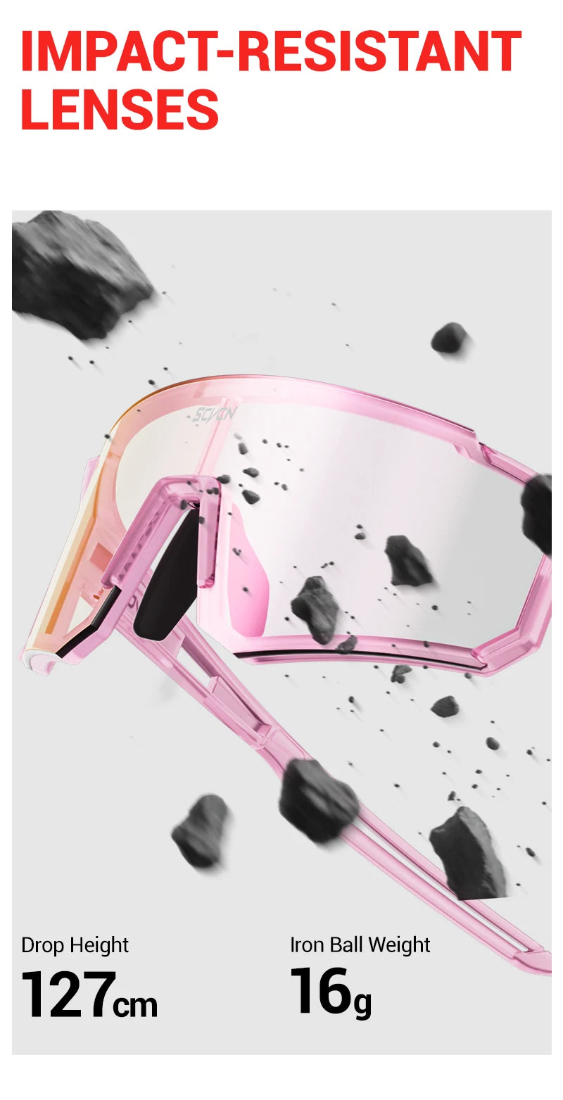 SCVCN Sweet Pink Bike Cycling Glasses Bicycle Photo Accessories Golf Eyepieces Camping Sunglasses UV400 Outdoor Sports Equipment