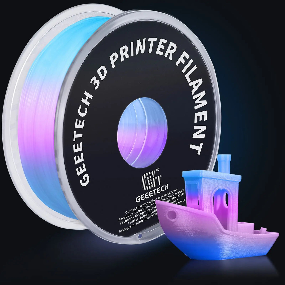 GEEETECH Glow PLA 1.75mm 1kg Glow in Dark for 3D Printing Night Light Luminous 8 Colors 3D Printer Material, Oversea Warehouse