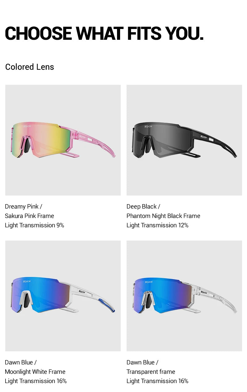 SCVCN Sweet Pink Bike Cycling Glasses Bicycle Photo Accessories Golf Eyepieces Camping Sunglasses UV400 Outdoor Sports Equipment