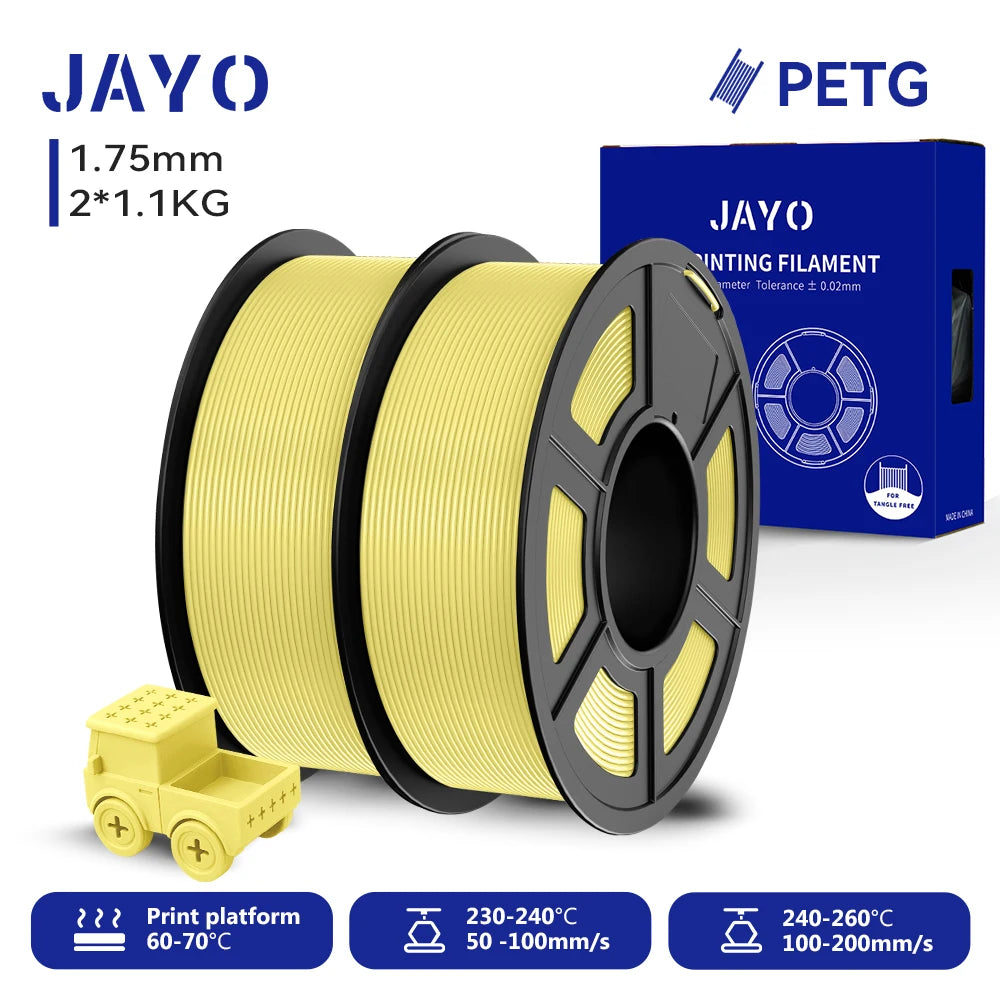 JAYO 3D Printer PLA/PETG/PLA+ /PLA META /SILK/ASB/TPU  Filament 1.75mm 2Roll 1.1KG/0.65KG 3D Printer Filament for 3D Printer