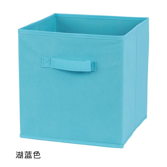 26x26x28cm Cubes Bins Pure Color Non Woven Square Storage Box Clothes Toys Sundries Storage Box Wardrobe Drawer Organizer