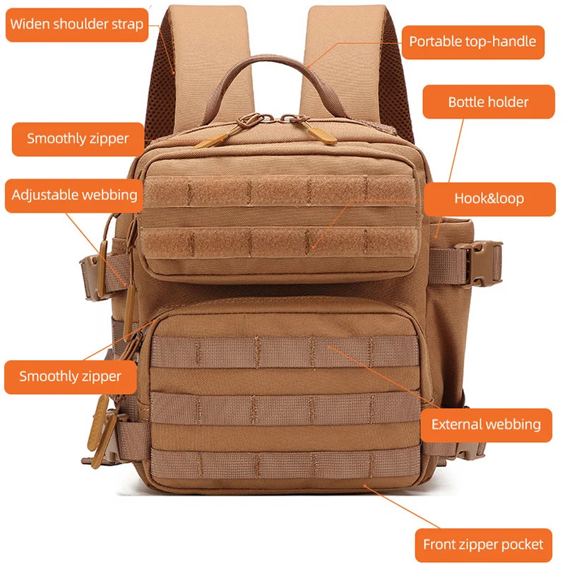 New Camping Hiking Backpack Tactical Molle 900D Men&Women School Bag Outdoor Gym Ruckdack Shoulder Pack with Dual Cup Holder