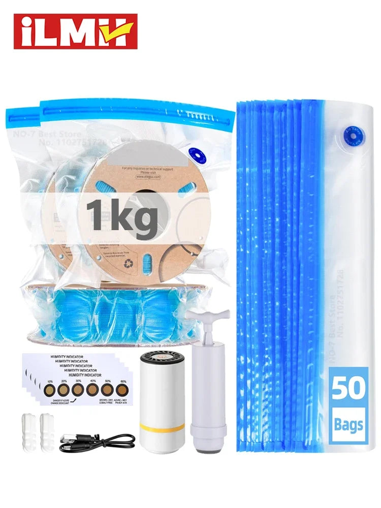 3D Printer Filament Vacuum Bag with USB Rechargeable Electric Air Pump, Vacuum Sealing for PLA ABS PETG Filament Storage