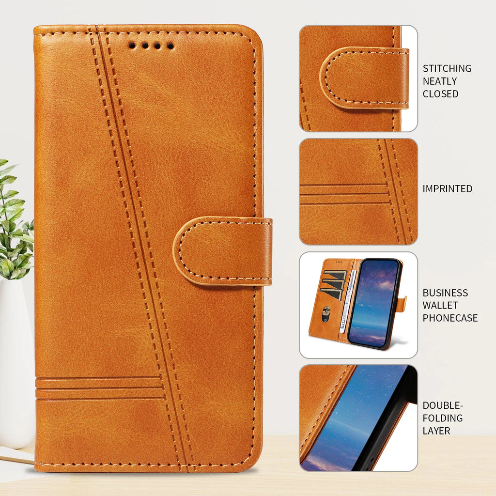 Leather Wallet Phone Case For iPhone 16e 16 Pro Max 15 14 13 Mini 12 11 X XS XR SE2 SE3 8 7 6s Plus Flip Card Slot Holder Cover
