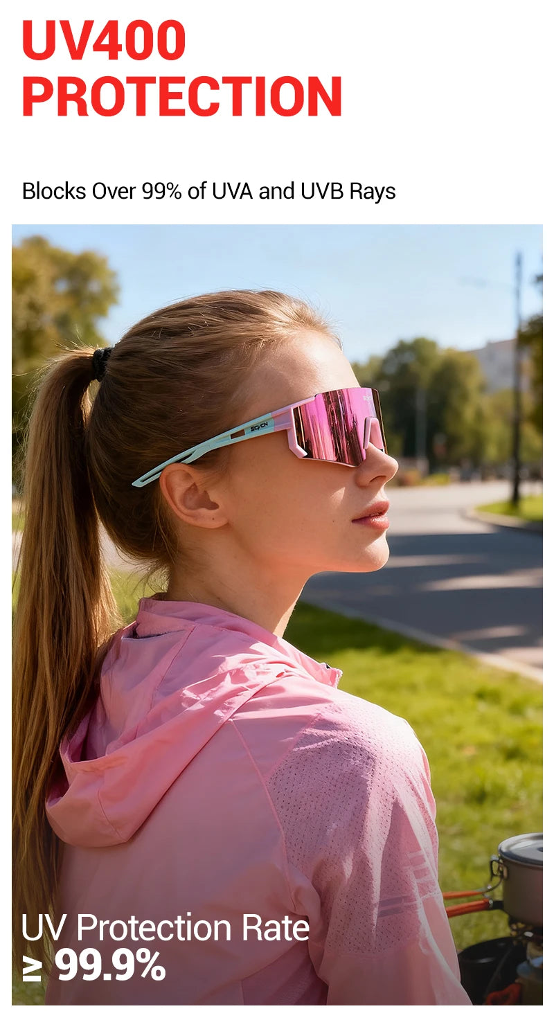 SCVCN Sweet Pink Bike Cycling Glasses Bicycle Photo Accessories Golf Eyepieces Camping Sunglasses UV400 Outdoor Sports Equipment