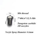 3D V6 Nozzle Solid Carbide 92.5hra Nozzle 3d Printer 0.4/0.5/0.6mm Nozzles for 3D Printer