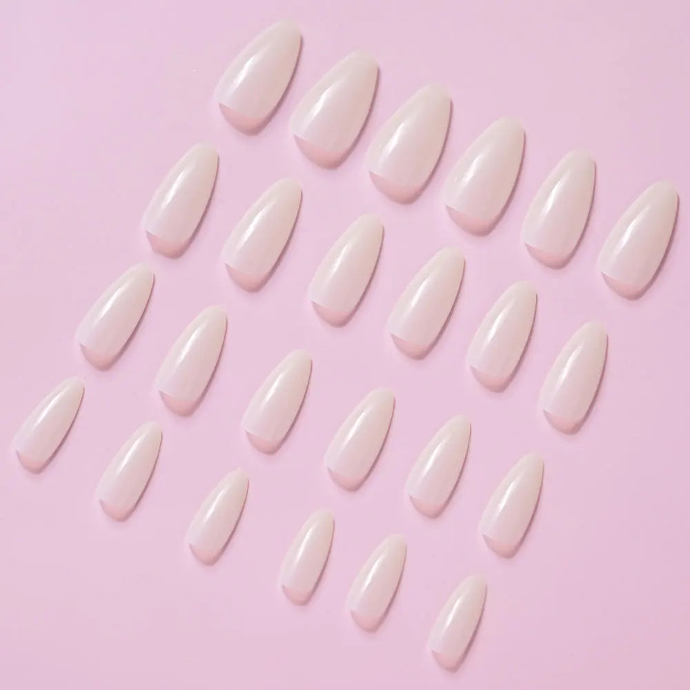 120Pcs Glossy White Almond Press on Nails Medium Full Cover False Nail Tips for Women Elegant Nail Art Extension Fake Fingertip