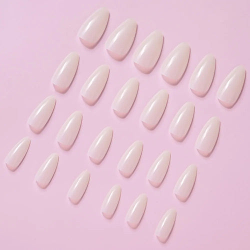 120Pcs Glossy White Almond Press on Nails Medium Full Cover False Nail Tips for Women Elegant Nail Art Extension Fake Fingertip