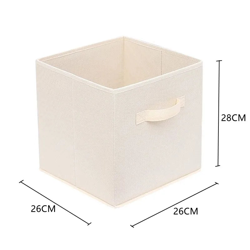 26x26x28cm Cubes Bins Pure Color Non Woven Square Storage Box Clothes Toys Sundries Storage Box Wardrobe Drawer Organizer